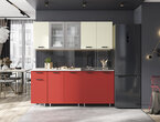 Кухня ЛДСП РИО-1, цвет: красный + бежевый