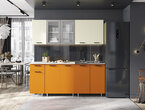 Кухня ЛДСП Рио-1, цвет манго + бежевый