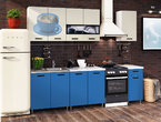 Кухня ЛДСП, цвет: синий + бежевый