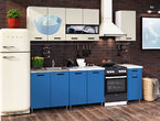 Кухня ЛДСП, цвет: синий + бежевый