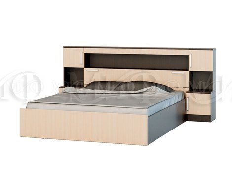 Кровать 1,4 и 1,6 м с надстройкой с тумбами